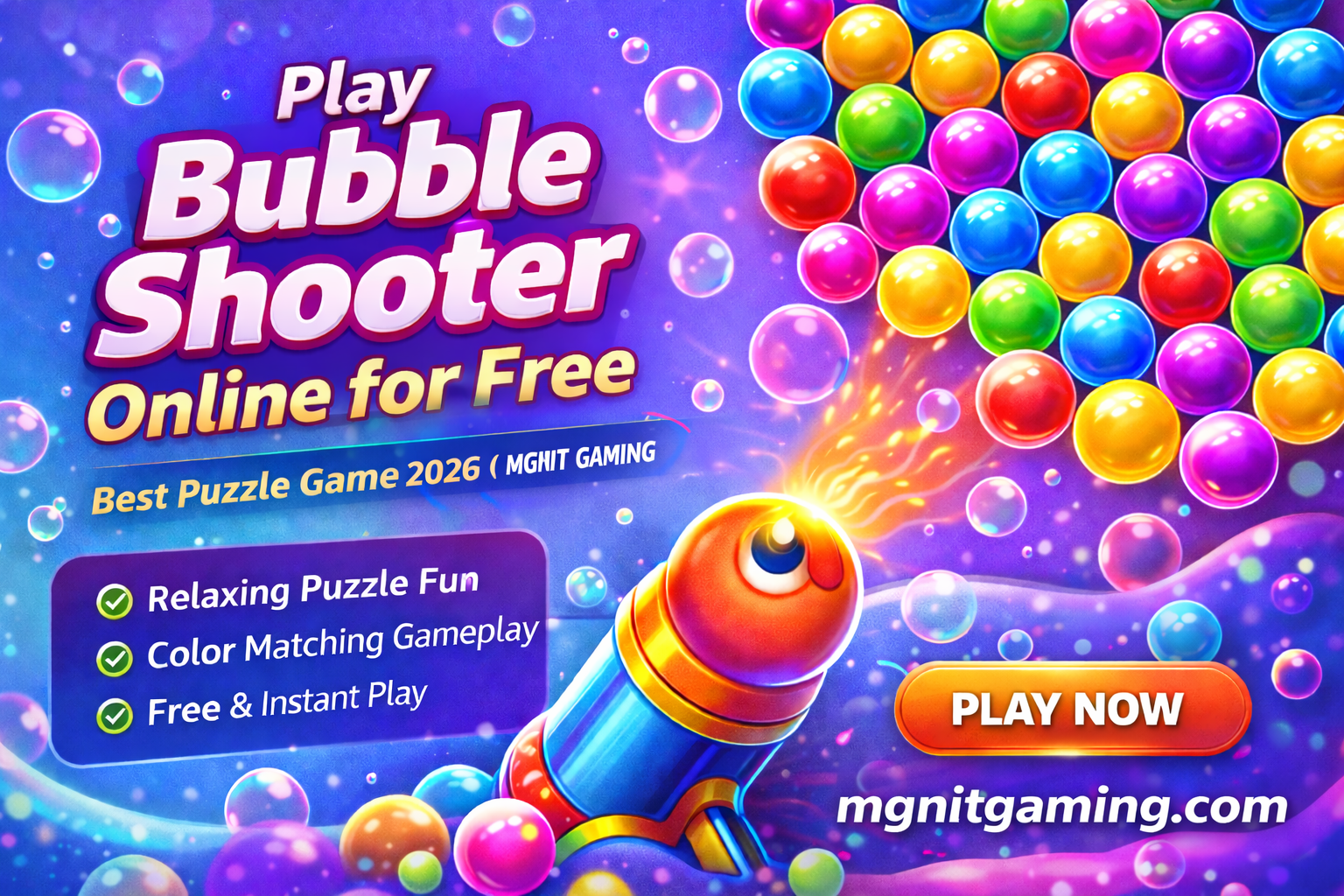 Play Bubble Shooter Online for Free | Best Puzzle Game 2026 | Mgnit Gaming